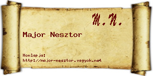 Major Nesztor névjegykártya